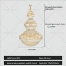 GobekUsa Crystal Chandelier: European Villa Lobby Staircase Long Chandelier