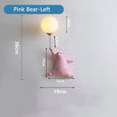 GobekUsa Bear Night Light: Nordic Cartoon Moon Lamp for Kids Room Decor