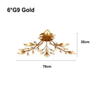 GobekUsa Crystal Leaf LED Ceiling Chandelier: Industrial Retro Home Decor Lighting