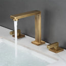 GobekUsa Brushed Gold Basin Faucet: Antique 3-Hole Waterfall Bathroom Faucet, Hot and Cold Water