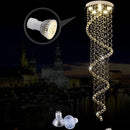 GobekUsa Large Spiral Crystal Chandelier Lighting Fixture for Staircase