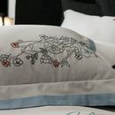 GobekUsa Cotton Flowers Horse Embroidery Luxury Bedding Set - Duvet Cover, Bed Sheet, Pillowcases