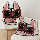GobekUsa Kawaii Bulldog Knitted Blanket - Cozy Dog Design Throw Blanket