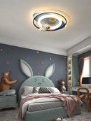 GobekUsa Astronaut Spaceman Rocket Rabbit Ceiling Light Kids Bedroom Luminaire
