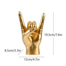 GobekUsa Gold Rock Hand Gesture Sculpture Figurine for Chic Home Decor