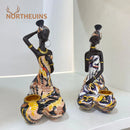 GobekUsa Black Woman Candlestick: African Exotic Statue for Interior Decor & Desktop Accessories