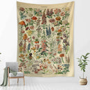 GobekUsa Cactus & Mushroom Girl Tapestry - Hippie Boho Psychedelic Wall Art Decor