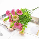 GobekUsa Daisy Bouquet Green Plant Synthetic Flowers Set for Home Decor & Weddings