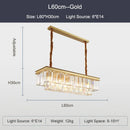 GobekUsa Black Gold Crystal Ceiling Chandelier: Modern LED Pendant Light for Luxe Living Spaces