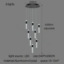 GobekUsa Cylindrical Crystal Chandelier: Modern Villa Living Room Lamp for Stylish Interiors.
