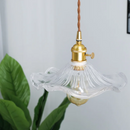 GobekUsa Brass Glass Lotus Leaf LED Pendant Lamp: Nordic Minimalism for Living, Dining, Bedroom