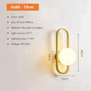 GobekUsa Glass Shade Gold Wall Lamp Bedroom Bedside Spherical Aisle Light