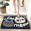GobekUsa Cartoon Puppy Flocked Bathroom Rug Thicken Super Absorbent Water Bath Rugs