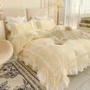 GobekUsa Korean Princess Lolita Bed 4-Piece Set in Solid Washed Cotton