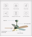 GobekUsa Kids Ceiling Fan with Light and Remote Control, 3-Speed, 5-Blade Helicopter Design