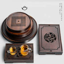 GobekUsa Bamboo Tea Tray: Dual Purpose Teaware Holder with Water Storage and Drainage