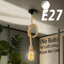 Handwoven Hemp Rope Vintage Pendant Light, E27