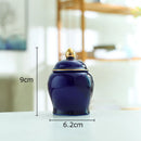 GobekUsa Gold Tea Canister Ceramic Storage Jar with Lid for Desk Decoration