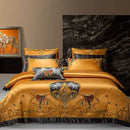 GobekUsa Luxe Brocade Cotton Embroidered Bedding Set - Quilt Cover Bed Linen Bedspread