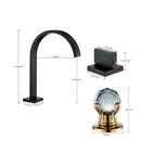 GobekUsa Crystal Handle Gold Bathroom Basin Faucet Three Hole Mixer for Bathtub