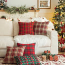 GobekUsa Christmas Plaid Cushion Cover, Classic Green Red Throw Pillow for Home Decor