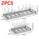 GobekUsa Kitchen Organizer: Expandable Storage Rack for Cabinets with Drawer and Cutting Board Slot