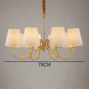 GobekUsa Copper Ceiling Chandelier with Fabric Lampshade for Living Room and Bedroom