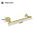 GobekUsa Brushed Gold Bathroom Set: Towel Bar, Toilet Paper Holder, Hook - Wall Mount Kit