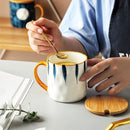 GobekUsa Japanese Style Ceramic Mug with Spoon and Lid