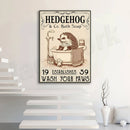 GobekUsa Hedgehog Bath Soap Paws Poster - Funny Bathroom Decor