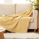 GobekUsa Bohemian Cotton Plaid Sofa Blanket - Anti-Slip Knitted Decorative Home Cover