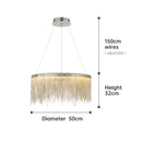 GobekUsa Gold Chain Chandelier with Remote Control - Modern LED Pendant Light for Home Décor