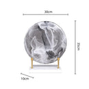 GobekUsa Geometric Disk Marble Clear Glass Cake Craft Home Decor Figurines