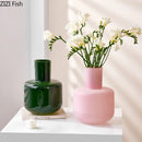 GobekUsa Glass Vase Desk Decoration Pot with Artificial Flowers - Modern Aesthetic Decor