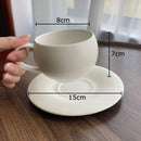 GobekUsa Frosted 250ml Ceramic Cup & Saucer Set for Coffee, Tea, Juice