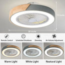 GobekUsa Low Profile Wood Ceiling Fan Light with Remote Control LED Indoor Air Circulator