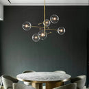 GobekUsa Black Gold Glass LED Chandelier for Living Room Bedroom Restaurant