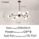 GobekUsa Glass Ball Modern Branch Chandelier - Magic Bean Design for Living Room