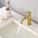 GobekUsa Gold Stainless Steel Basin Faucet with Single Handle for Bathroom Sink