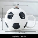 GobekUsa Baseball Shape Ceramic Mug with Lid - Coffee, Tea, Juice Cup