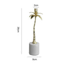 GobekUsa Golden Metal Candlestick with Volakos White Marble Base for Luxury Home Decor
