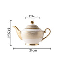 GobekUsa Gold Ceramic Tea Set for Dining Table, Coffee Mug, Teapot, Afternoon Tea & Beverage Container