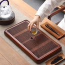 GobekUsa Bamboo Tea Tray Dual Purpose Kung Fu Tea Set Water Storage Tea Board