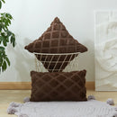 GobekUsa Geometric Diamond Pattern Plush Cushion Cover for Stylish Home Decor