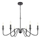 GobekUsa Black 6-Light Chandelier, Wrought Iron Farmhouse Pendant Light, Classic Candle Fixture