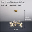 GobekUsa Glass Ball LED Chandelier: Modern Nordic Style for Living, Dining, Kitchen, Study