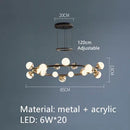GobekUsa Gold Balls LED Chandelier: Art Deco Round Lighting with Acrylic Balls for Home Décor