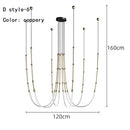 GobekUsa Linear Creative Chandelier: Nordic Italian Designer Modern Lighting for Living Room Lobby