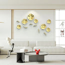 GobekUsa Carp Fish Lotus Leaf Gold Wall Pendant Chinese Bionics Home Decor