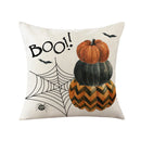 GobekUsa Halloween Pumpkin Linen Cushion Cover Set for Home Sofa Bedroom Decor